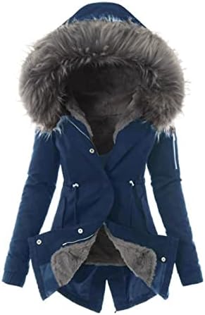Timifis omeенски палта плус големини со големина со крзно качулка руно бујни јакни со патент, надворешна облека зимска топла парка