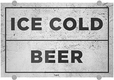 CGSignLab | „Ледено ладно пиво -басично сиво“ Премиум акрилен знак | 18 x12