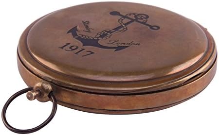 Картик антички стил џеб компас притисни копче Во Месинг