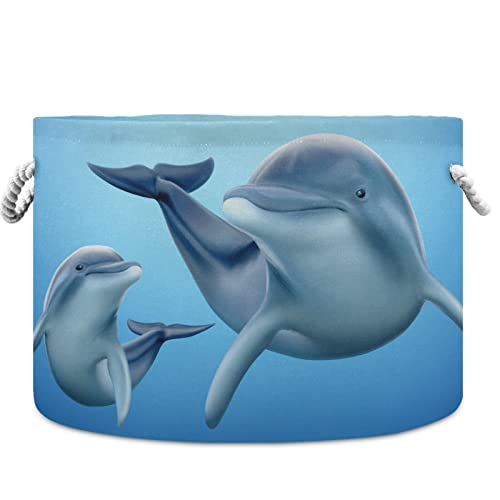висесани Симпатични Семејни Делфини Корпи За Перење Ткаенини Кутија За Складирање Корпа За Складирање Склопувачка Корпа За Складирање