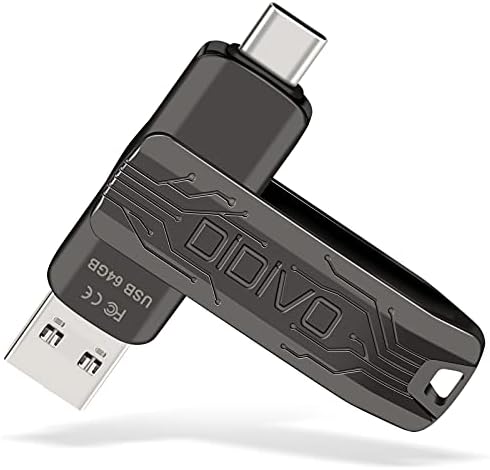 DIDIVO 64GB USB C Палецот диск, 2 ВО 1 USB Тип C Флеш Диск Меморија Стап Скокни ДИСК USB 3.0 Пенкало Диск За Пренос И Складирање На Податоци