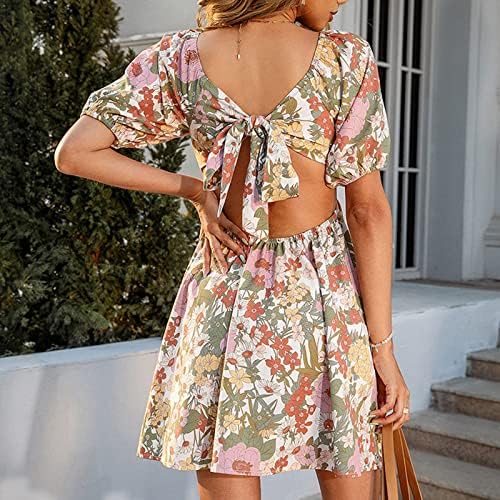 Ticcoy женски летен фустан без ракави ракав за ракави, мини фустан, цврста боја лабава вклопена кратко ниво на проточен плетен фустан