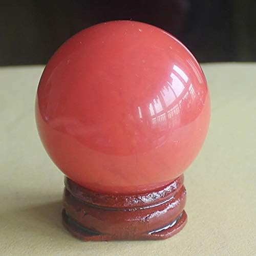 Црвен вулкан цреша кварц сфера топка со дрвен штанд камен врежан природен скапоцен камен топка чакра заздравување кристал реики