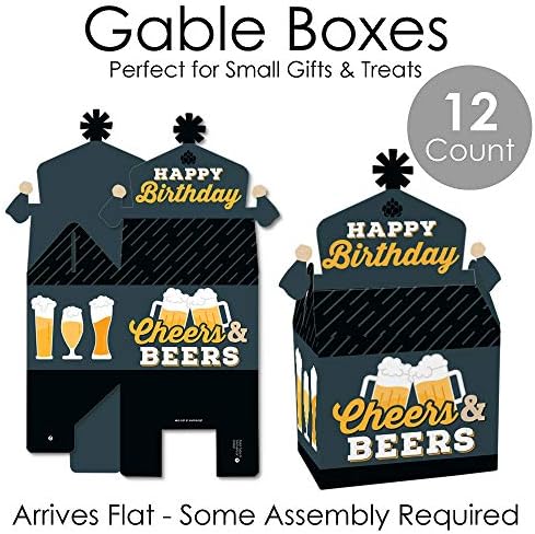 Голема точка на среќа На здравје и пива Среќен роденден - Однесувајте се кон кутии за забава - роденденска забава Гуди Гејбл кутии -