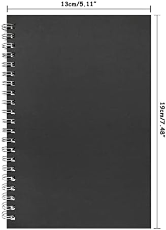 Ykimok Soft Black Cover Sparlal The Steplack, Колеџот за тетратки, владееше, Wirebound Memo Notepads Diary Plantebuce Planber со нелинирана хартија, 100 страници, 50 листови, 7,48 x 5,11 инчи