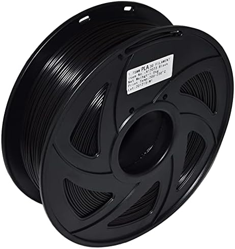 Филамент за печатач со црна боја ПЛА 3Д, дијаметар од 1,75 мм со ± 0,02 мм точност, 1 кг лажица од Екс Електроникс Експрес