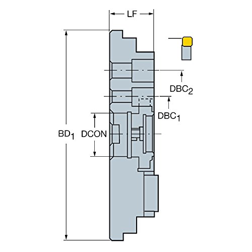 Sandvik Coromant 260-431M-1 тело за поддршка, 60мм арбор, 315 големина на врската, 228мм дијаметар x 25мм должина