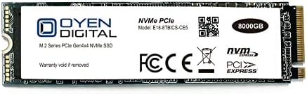 Oyen Digital 8TB NVME M.2 2280 Gen4 PCIe TLC Solid State Drive SSD
