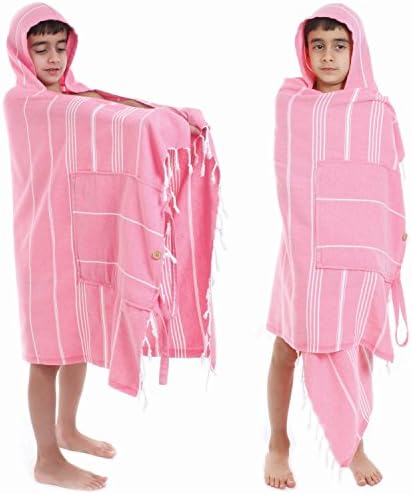 Серија CACALA Judy 3-во-1 Пештемал Турски крпа за бања, ранец и пончо-меко, брзо сушење и кабриолет ранец памучна крпа за плажа за деца и употреба на бебиња-зелена