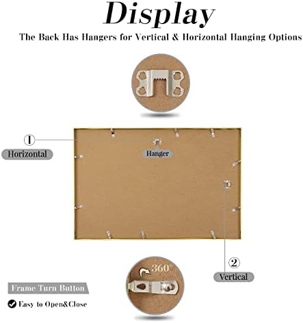 Wyooxoo 16x24 Постери рамка за рамки на слика од 3 - златен алуминиум со полиран плексиглас - хоризонтални и вертикални формати за