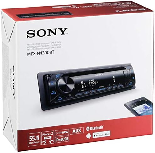 Sony MEX-N4300BT Вградена Двојна Bluetooth Гласовна Команда CD/MP3 AM/FM Радио Фронт USB AUX Pandora Spotify iHeartRadio iPod / iPhone