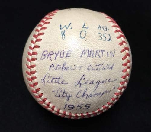 Мики Мантл потпиша бејзбол гроздобер 1955 потпис Jsa loa yankees - автограмирани бејзбол