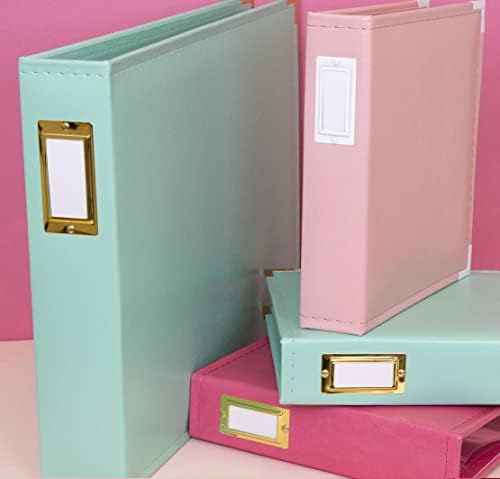 Craftelier - álbum de fotos de ecopiel con tapas en rosa baby, 3 anillas y 5 fundas de 30,5 x 30,5 cm | Персонализирачки, Совршен пара фотографски,