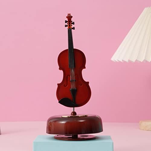Музичка кутија за гитара виолина, вртејќи музичка кутија роденденски подароци девојки девојки Детски дневнички украси Детски играчки за роденденски