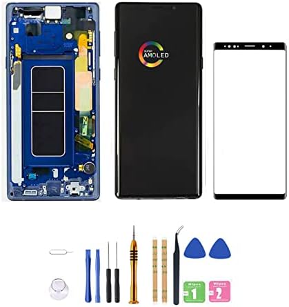 [Сина Рамка] Amoled LCD За Samsung Galaxy Note9 N960 Digitizer Екран Lcd Дисплеј Допир Собранието Замена N960 N960F N960P N960R4 T V W 6.4 инчи Од Qvouaw