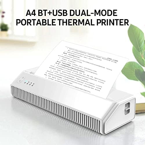 ZYZMH преносен A4 Термички печатач Тест хартија BT+USB Dual-Mode Document Photo Printer Bt Printer Вградена батерија