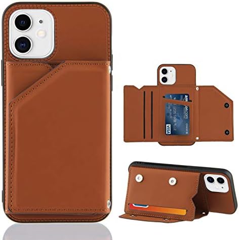 Dooge за iPhone 11 6.1 Case Wallet со држач за кредитна картичка, премиум кожни картички со картички за картички, двојно магнетски затворач Трајни заштитнички шок -заштитни зашт?