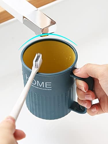Emenqwmme 4-парчиња чаша со гаргара со рачка креативна двојка чаша за миење, чаша за заби, едноставна чаша за четкање за двојки, сет за двојки