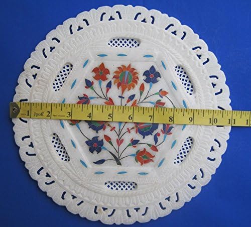 занаетчиски алабастер мермерна чинија цветни мозаик рачно изработен дом украсен уметнички подароци 11 инчи