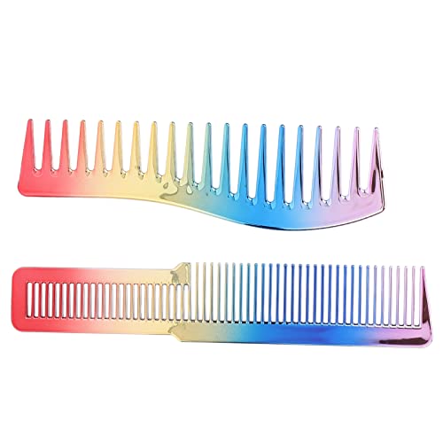 Комбинирај сет, фино и широк чешел за сечење коса за заби за фризерски салон, професионално обликување и влажни алатки за четка за бербер, погодни