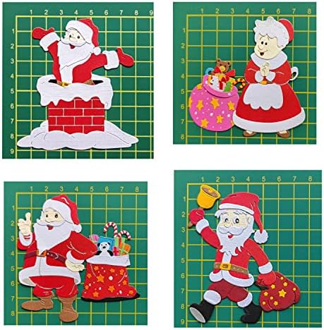 4 сетови Дедо Мраз Божиќни оџаци за Божиќ за правење картички за правење картички за белешки за книги на г -ѓа Клаус умира за