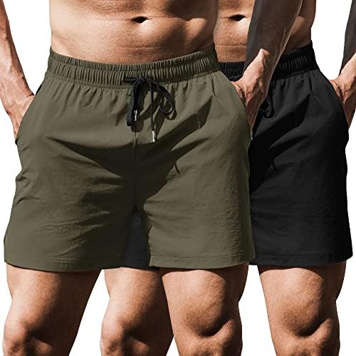 Coofandy Man's Running Atherication Shartics 5 Inch 2 Pack Gym Shorts Shorts Sharts опремени вежбачки шорцеви за пешачење со