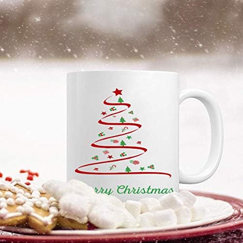 Божиќна кригла со кафе со весели Божиќни подароци за новогодишна елка за пријатели Семејство дневно користете бела керамичка кафе чаша
