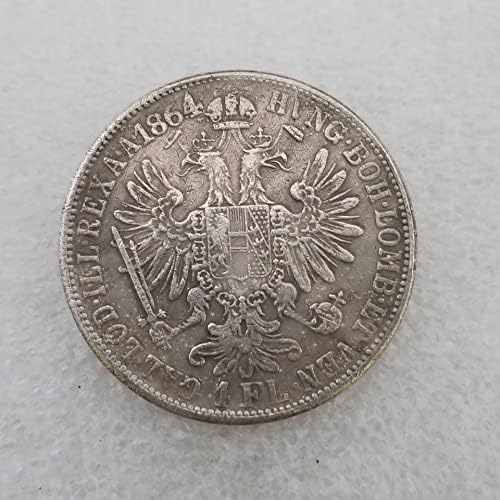 Антички Ракотворби Италија 1864 Сребрен Долар Сребрена Тркалезна Колекција За Надворешна Трговија