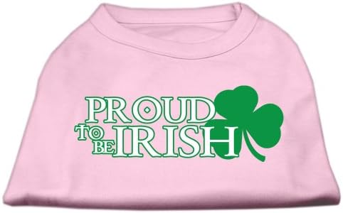 Производи за миленичиња Мираж 14-инчи горд што е ирска кошула за печатење на екран за домашни миленици, голема, светло розова