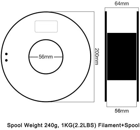 3D Best-Q GF-ABS Black 1.75mm 3D печатач Филамент, N.W. 1 кг, силна цврстина и цврстина （црна