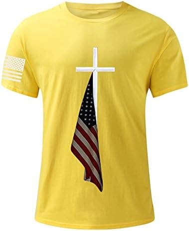 BMISEGM летни преголеми маици за мажи за мажи летни независни ден мода случајна печатена маица кратки ракави t t