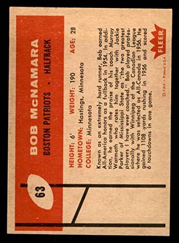 1960 Флеер 63 Боб Мекнамара Нова Англија Патриоти Екс патриоти