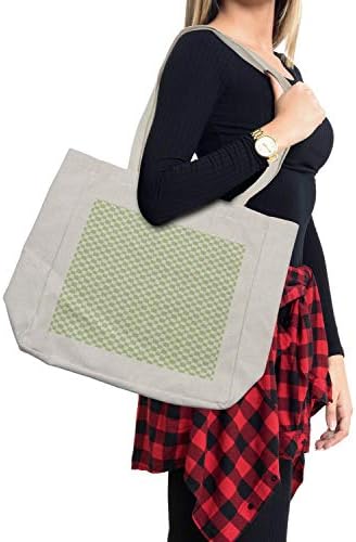 Геометриска торба за купување на Амбесон, Големи квадрати провери шема во меки бои Ретро монохроматски печати за плочки, еколошка