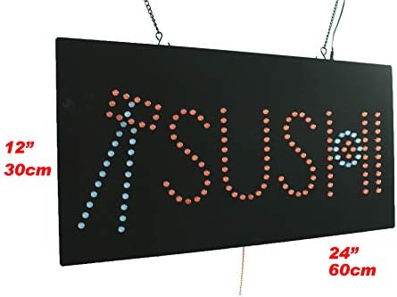Знак за суши, знаци за вртење, LED Neon Open, продавница, прозорец, продавница, бизнис, дисплеј, подарок за големо отворање