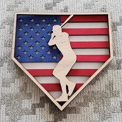 Бејзбол Знак Бејзбол Дијамантски Знак Бејзбол Нивоа Декор За Послужавник Бејзбол Подарок За Американско Знаме Декор На Послужавник
