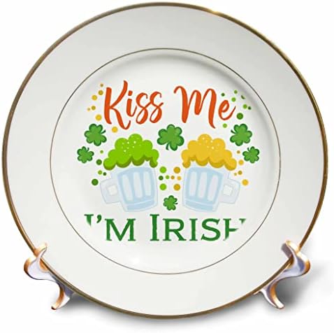 3Drose Kiss Me Im Irish со зелена и редовна илустрација за пиво - плочи