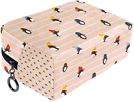 Тбуобт Подароци За Мажи Женски Чанти За Шминка Торбичка За Тоалет Мали Козметички Кеси, животински цртан филм пингвин