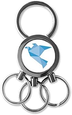 Орига сина гулаб шема од не'рѓосувачки челик метал клуч за прстен за клучеви за клучеви за клучеви за клучеви за клучеви