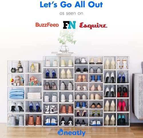 24 пакувања Организатор за чевли за чевли кутија за плакари, кутии за чевли чиста пластика стабилна, контејнери за чевли за