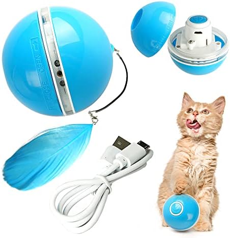 Сина корпа автоматизирана играчка со злобни топка за миленичиња, чувајте ги вашите кучиња/мачки интерактивни цел ден | Анти-залак за