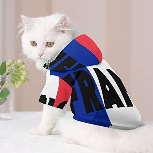 Франс знаме миленичиња облека мода домашно милениче џемпер кошула за кучиња за мали кучиња кутриња пулвер качулка l