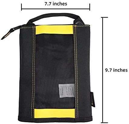 Melotough Canvas Zipper Tool Tood Capper Tagn -Stener торба со мрежен прозорец и висечки Grommets 2 пакет