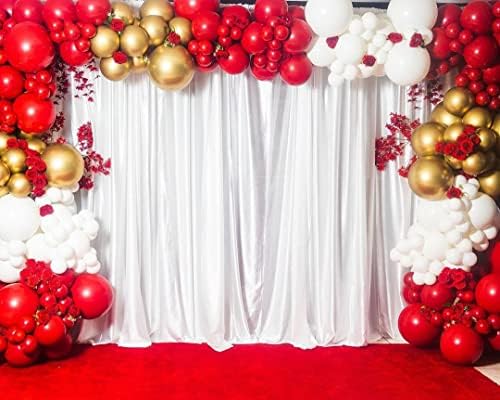 Црвено Злато Балони Венец Комплет-100 парчиња Црвено Бело Злато И Злато Конфети Латекс Балони Лак За Свадба, Годишнина, Свршувачка, Украси