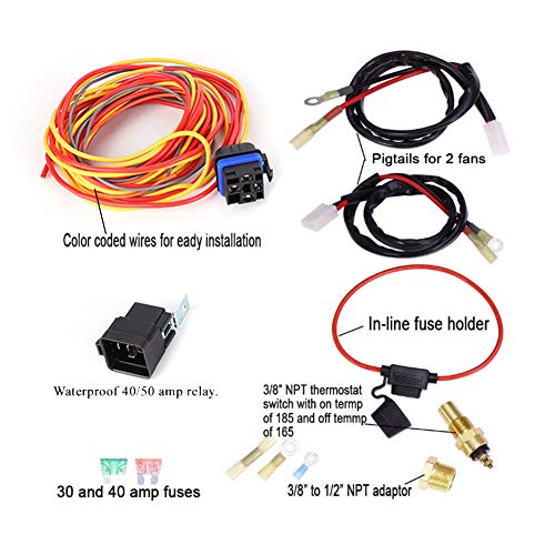 Комплет за реле за електричен вентилатор, комплет за инсталирање на електрични вентилатори, комплет за жици за ладење на вентилатор двојна единечна