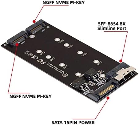 NFHK DUAL 2X NVME M.2 AHCI TO PCIE EXPRESS 3.0 4.0 SLIMLIN SFF-8654 8X RAID CARD VROC RAID0 HYPER ADAPTER