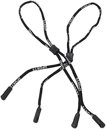 BQLZR Црн Памучен Спандекс Прилагодлив Држач За Врвки За Јажиња За Очила За Сонце Пакет Со Ремени за Вратот од 5