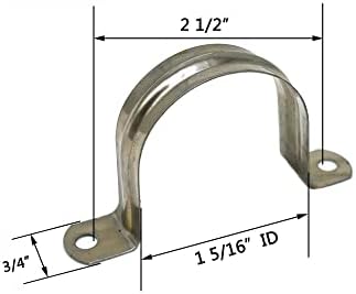 Routing Clamp,304 Stainless Steel,2 Mounting Points,1-5/16 ID For Pipe Size 1,with Tapping Screws,10 Pkg.
