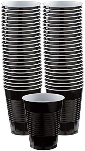 Биг партиски пакувања црни пластични чаши, 18 мл., Снабдување со забави, 1000 КТ.