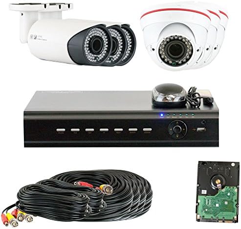 GW Security VD6CHT4 8-CH HD-TVI DVR 6 X 1/3 инчи 1,3 MP HDTVI CMOS камера, 2,8 до 12 mm Рачен варифокален леќа, 720p