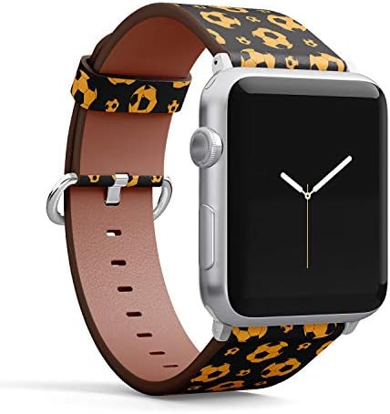 Шарена кожна лента за рачни ленти за серија на Apple Watch 4/3/2/1 Gen, замена за IWATCH 38mm/40mm ленти